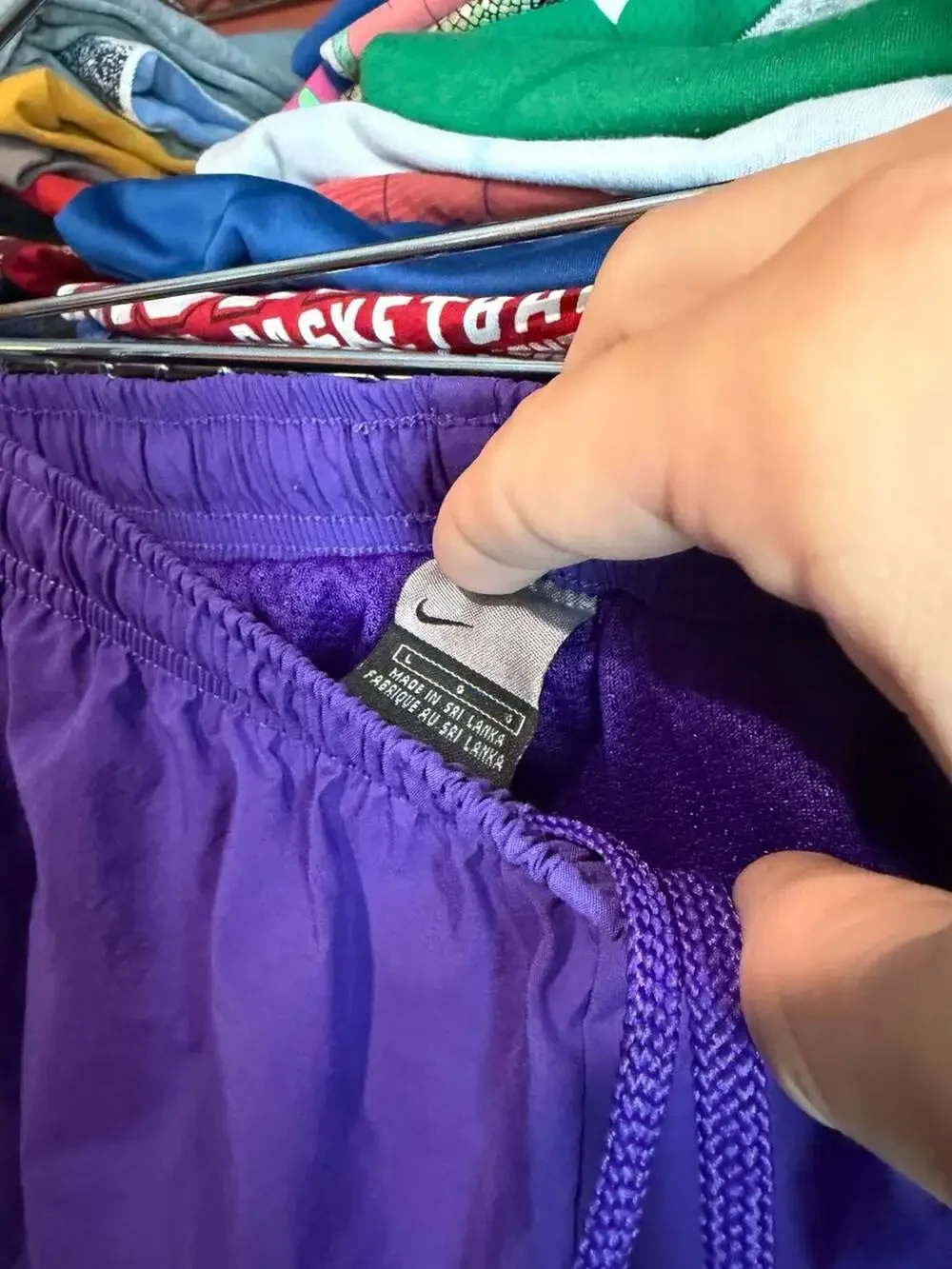 Nike Vintage Windbreaker Track Pants Size Large Purple Nylon embroidered
